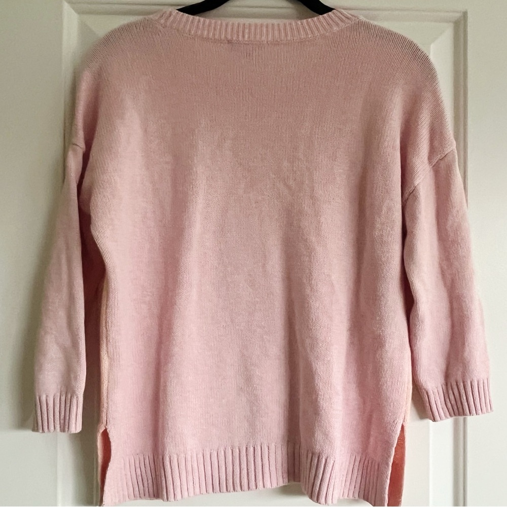 Lila P Cotton Blend Color Block Sweater - Picture 2 of 5